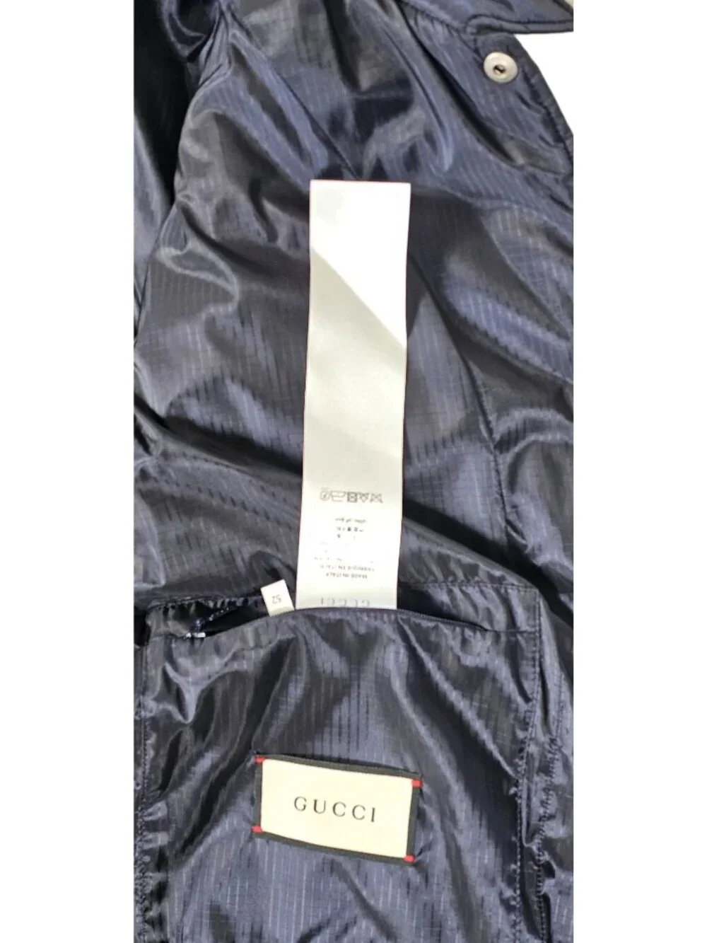 Gucci Men Size 52 Quilted Jacket Navy Blue Red Chevron Stripe NWT XL